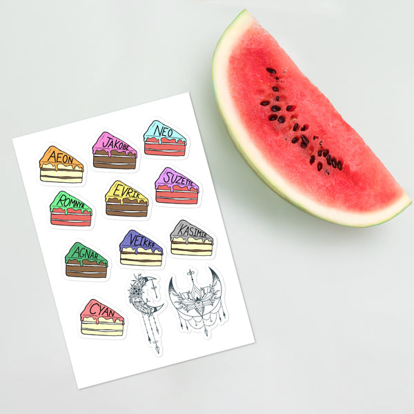 Character Pie Wedges Sticker sheet